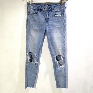 American Eagle| Women's Distressed Blue Jegging Jeans